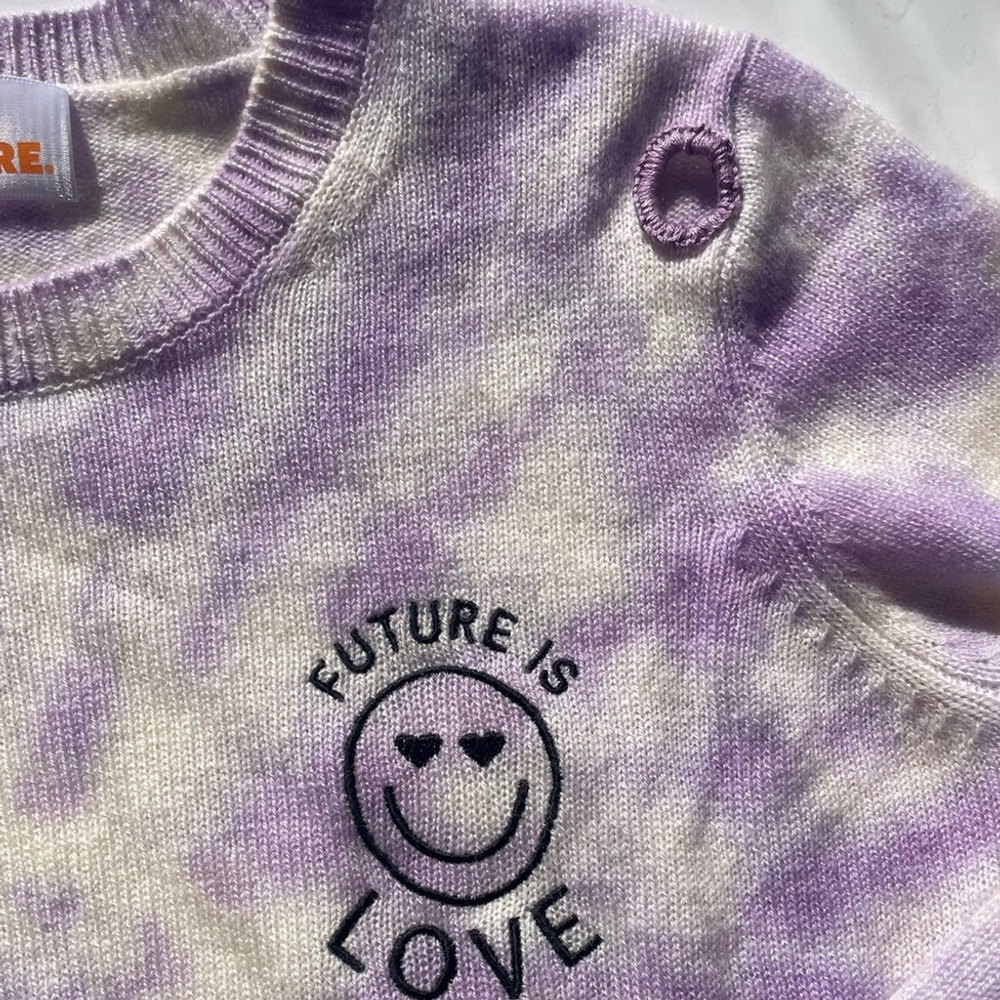 FROM FUTURE 100% Cashmere “Future Is Love” Tie-Dye Sweater Graphic Knit - Picture 4 of 7